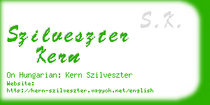 szilveszter kern business card